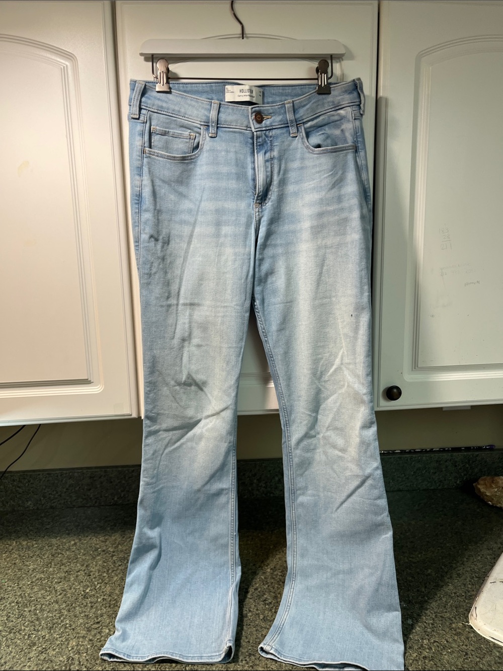 Hollister Light Blue Flare Stretch Jeans, LONG